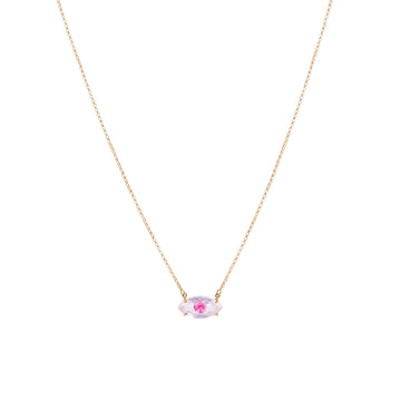 Gargantilha Olho Grego Rosa ouro 18k